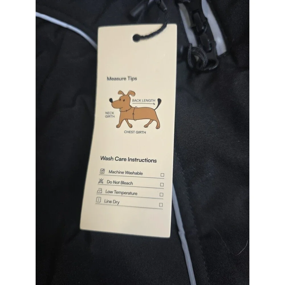 Queenmore Winter Dog Coat Waterproof Puffer Fleece Snowsuit, Black Small